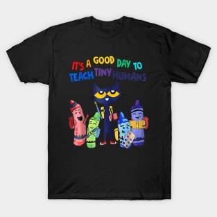 It's A Good Day To Teach Tiny Humans Funny Cat Teacher Lover T-Shirt